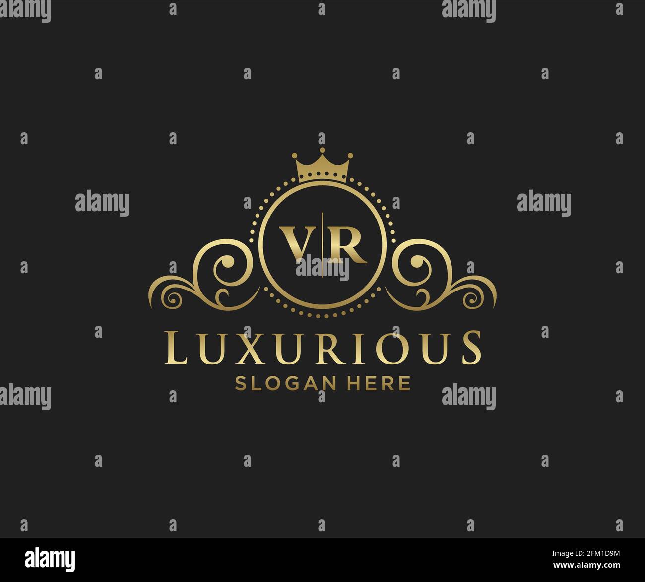 VR Letter Royal Luxury Logo template in vector art for Restaurant ...
