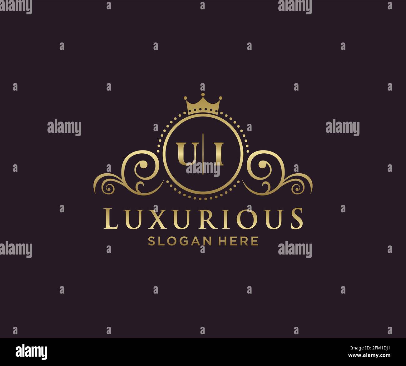 UI Letter Royal Luxury Logo template in vector art for Restaurant ...