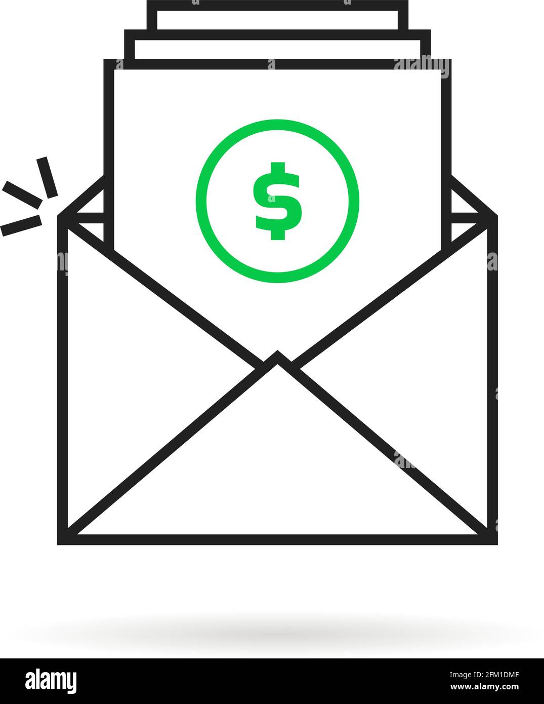 linear open letter like income flow Stock Vector