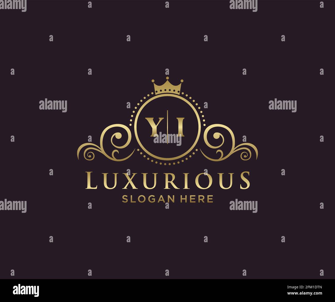 YI Letter Royal Luxury Logo template in vector art for Restaurant ...