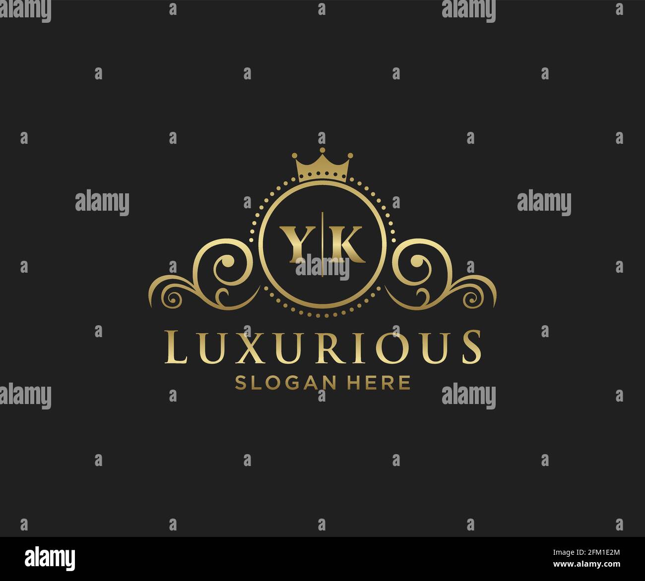 YK Letter Royal Luxury Logo template in vector art for Restaurant ...