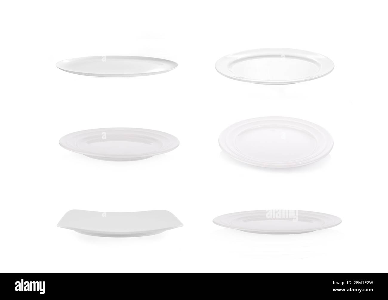 empty white plate on white background Stock Photo - Alamy