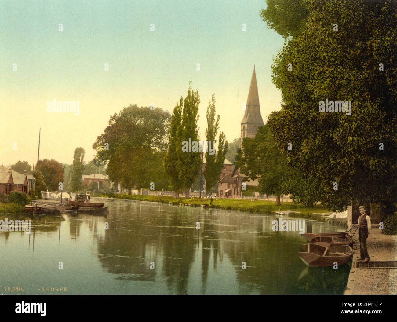 Thorpe St Andrew and the River Yare near Norwich circa 1890-1900 Stock Photo