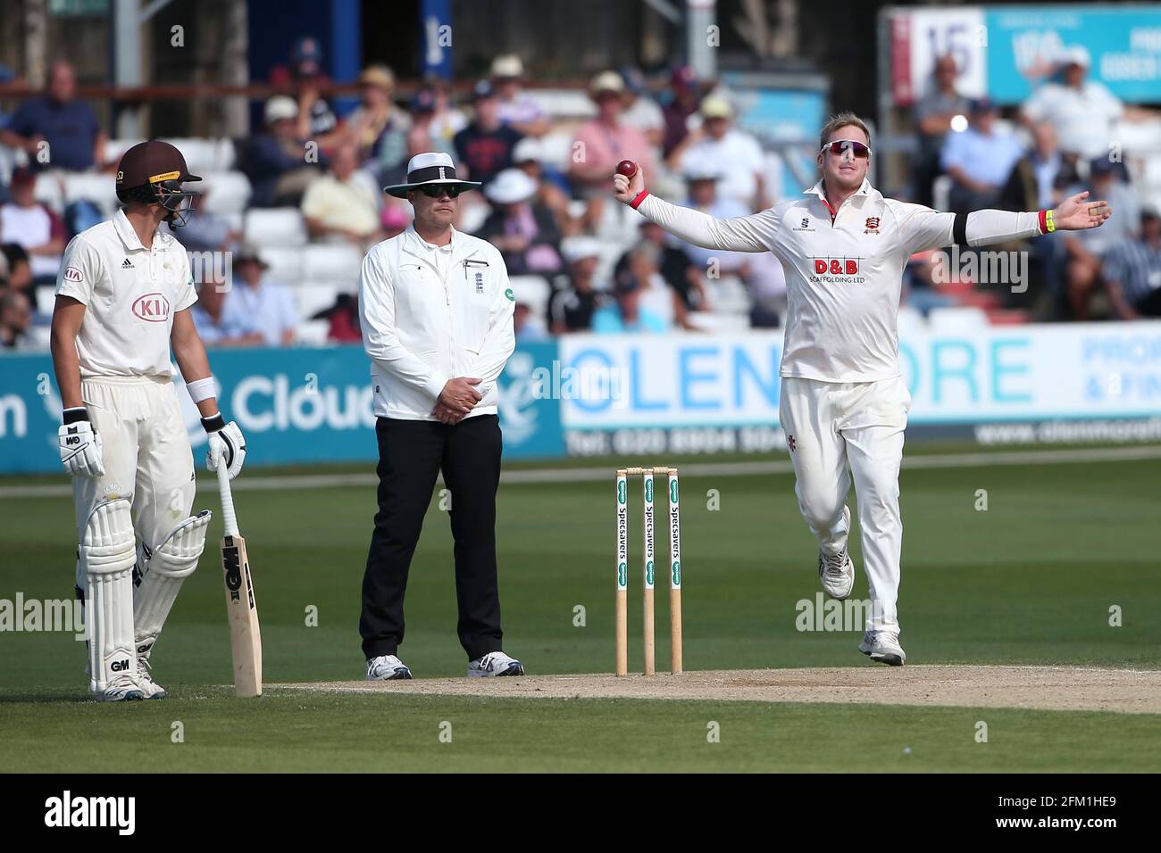 Simon Harmer In Bowling Action For Essex During Essex Ccc Vs Surrey Ccc Specsavers County Championship Division 1 Cricket At The Cloudfm County Groun Stock Photo Alamy