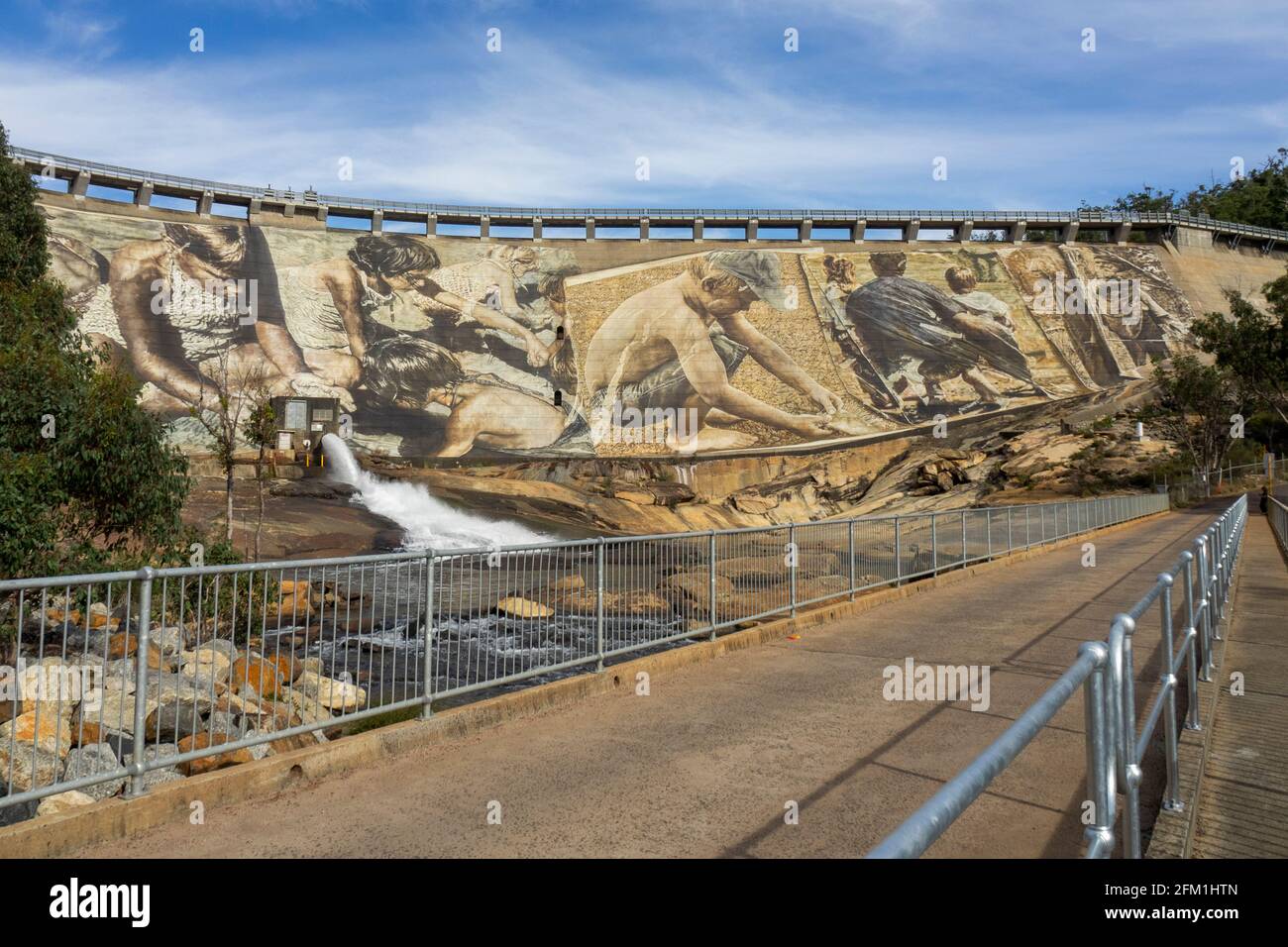 Wellington Dam world's largest dam wall mural painted by Guido Van