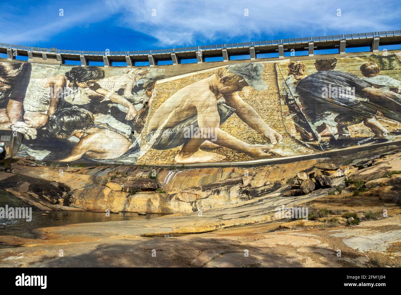 Wellington Dam world's largest dam wall mural painted by Guido Van
