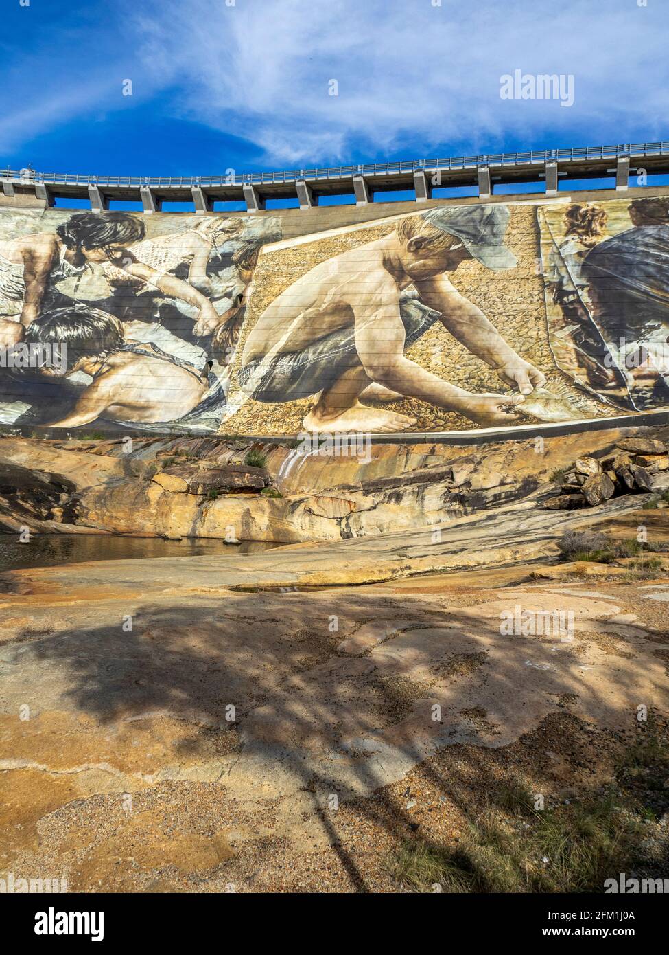 Wellington Dam world's largest dam wall mural painted by Guido Van