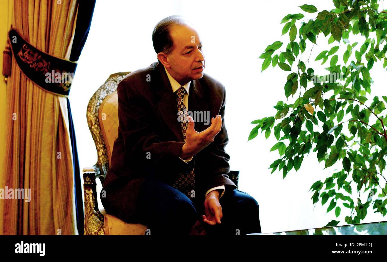 Sa-adallah Aghu Al Qal'aa, Minister for Tourism of the Syrian Government.13 November 2002 photo Andy Paradise Stock Photo