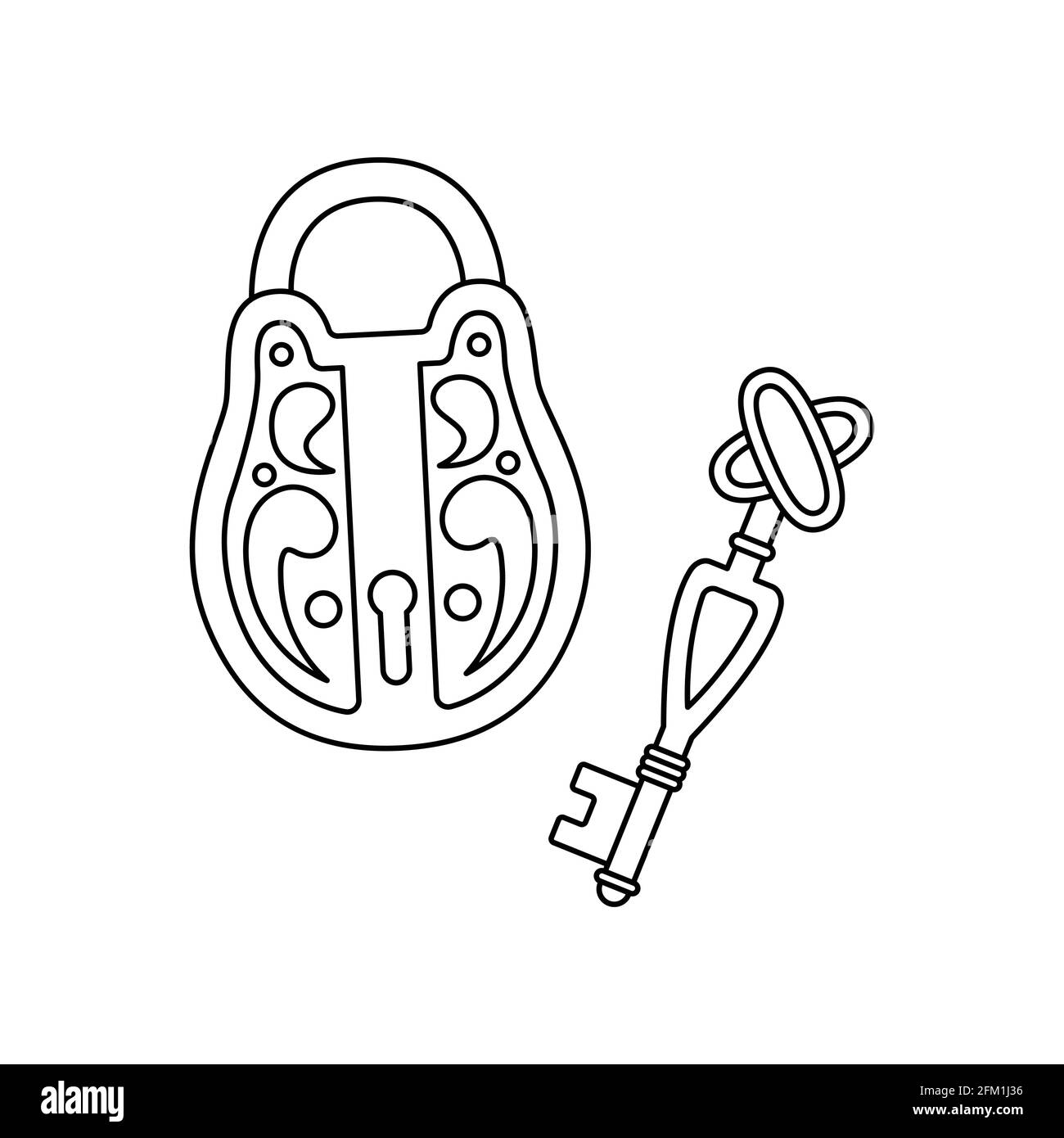 Vector illustration of retro key and lock Stock Vector Image & Art Alamy