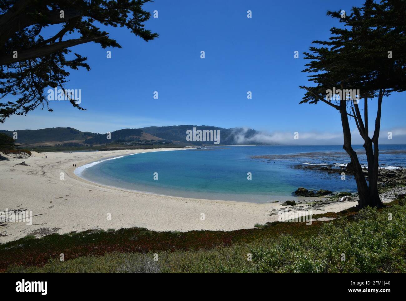 Landscape with panoramic view of Carmel River State Beach at Carmelby