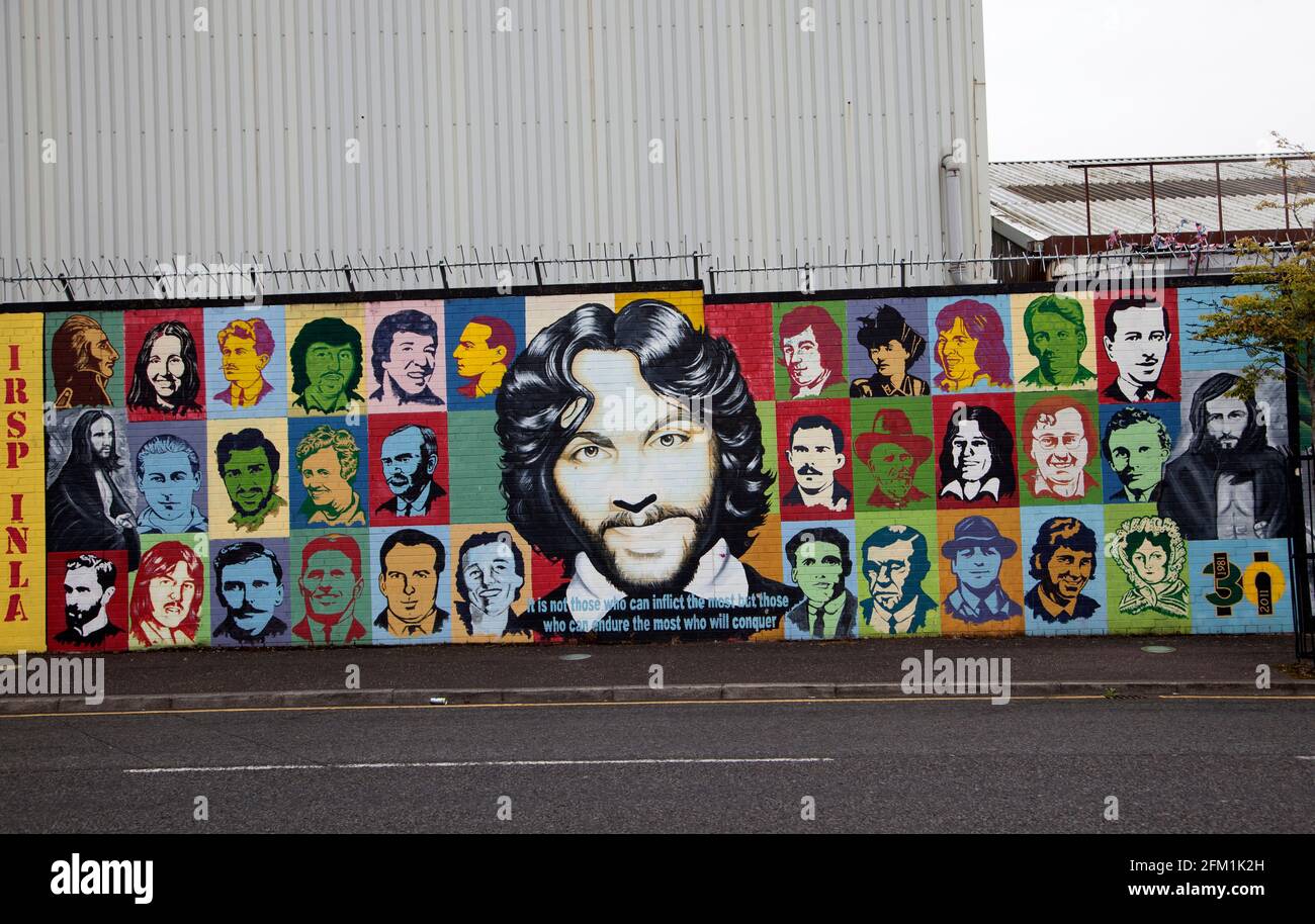 International Wall or Peace Wall on Albert Street, Belfast showing the artwork Stock Photo