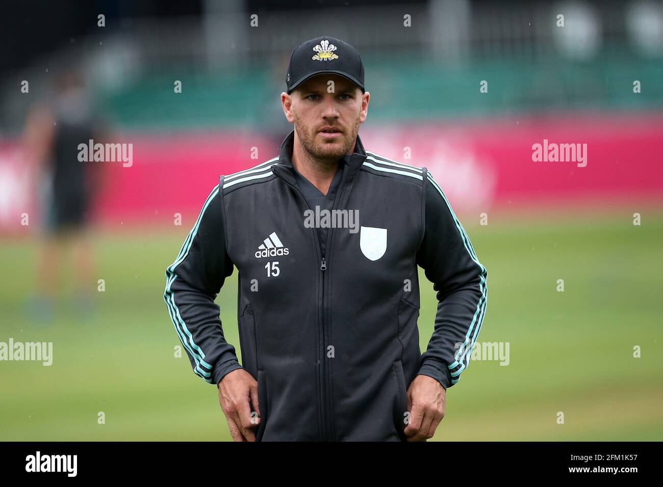 Aaron Finch of Surrey ahead of Essex Eagles vs Surrey, Vitality Blast T20 Cricket at The Cloudfm County Ground on 19th July 2019 Stock Photo