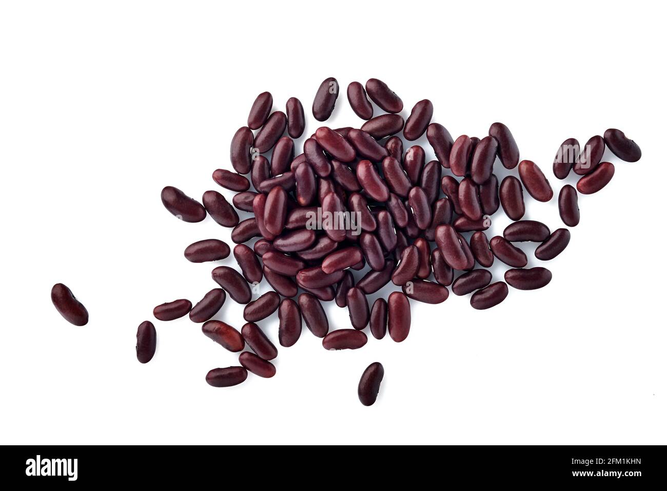 Raw red beans isolated on white background. Diet for weight loss and