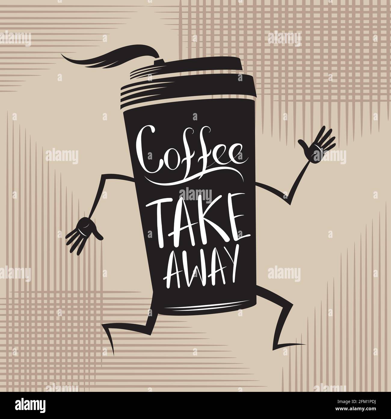 Take away coffee concept - vector illustration Stock Vector