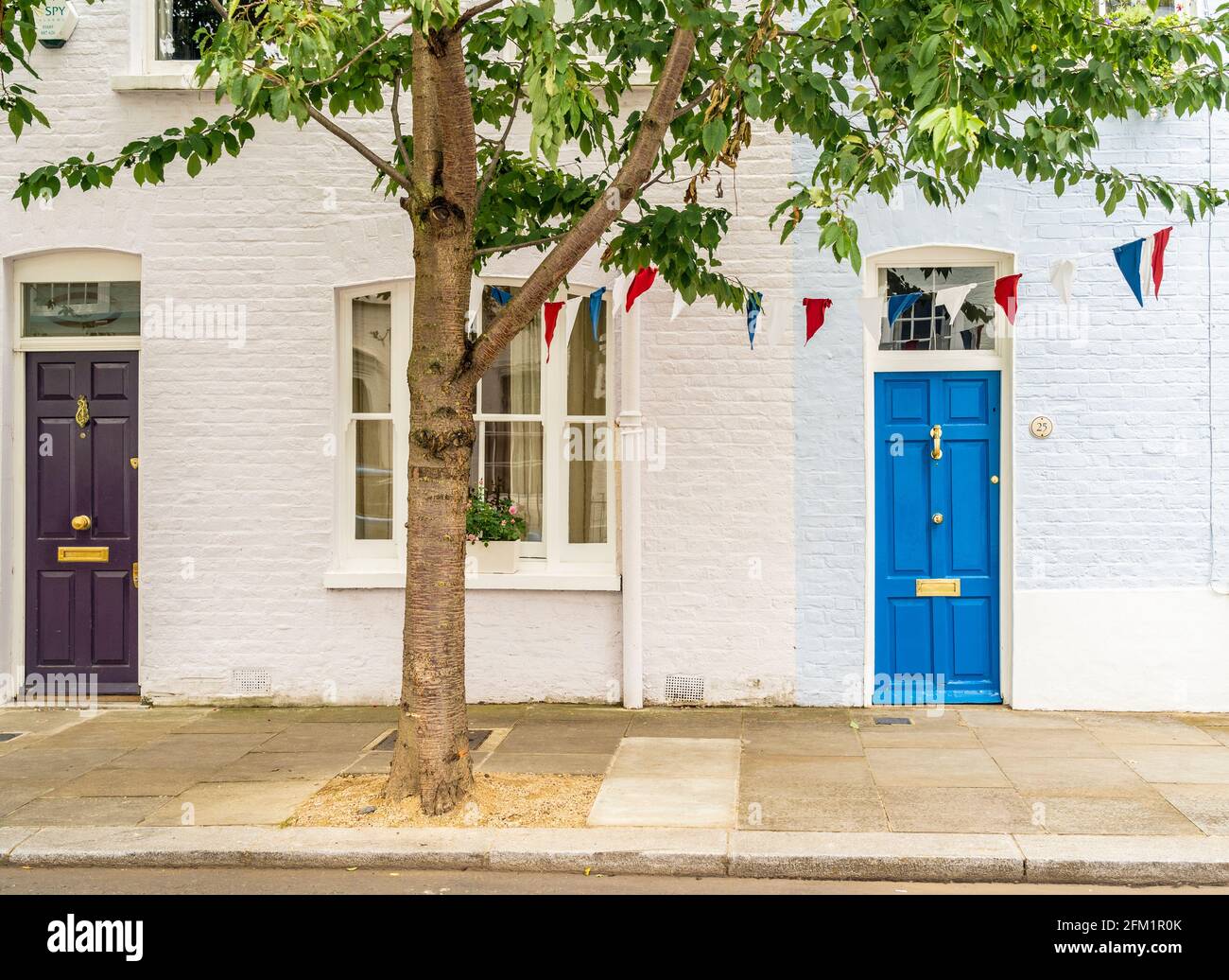 July 2020. London. Colourful buildings in Notting Hill, London, England UK Stock Photo