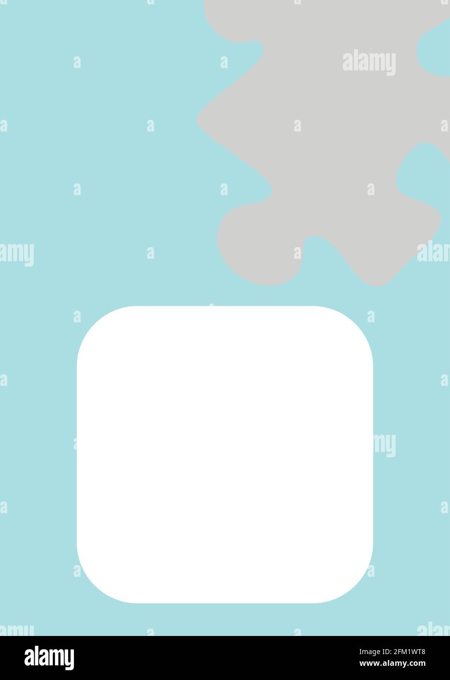 Vertical illustration format A4 - the design of the screen of the phone or tablet for inscriptions and photos, frame with puzzles. Postcard, book cove Stock Vector