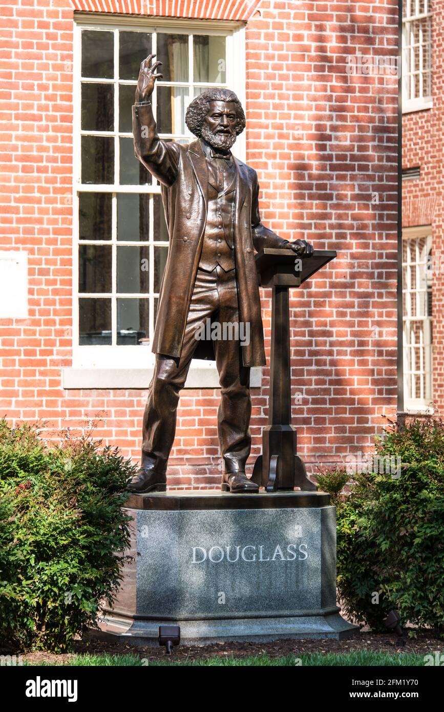 Statue of African American Frederick Douglass in Easton, Maryland Stock Photo