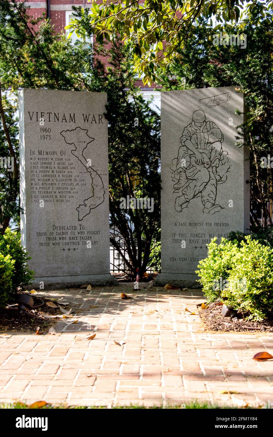 Vietnam War Memorial, Easton, Talbot County, Maryland Stock Photo