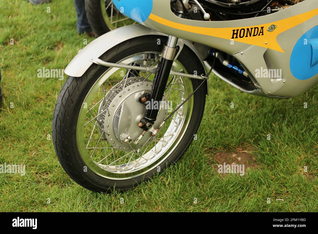 Classic 1960s Honda Grand Prix Racing Motorcycles in the static display are at the Cadwell Park International Classic in July 2015 Stock Photo