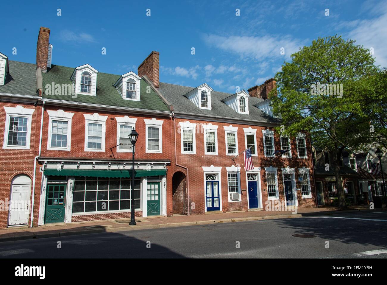 Rowhouses in Easton, Talbot County, Maryland Stock Photo