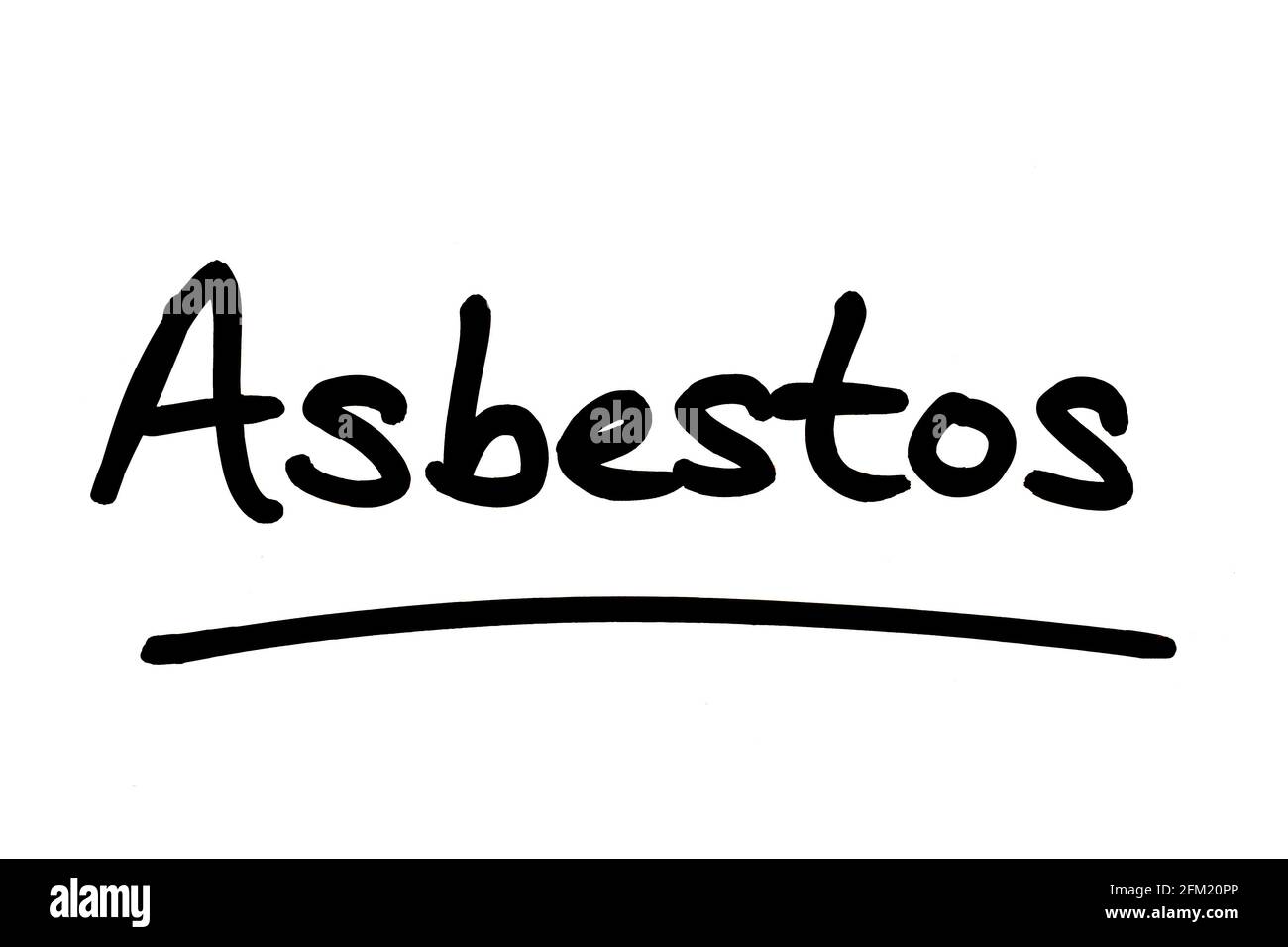 Asbestos, handwritten on a white background Stock Photo Alamy