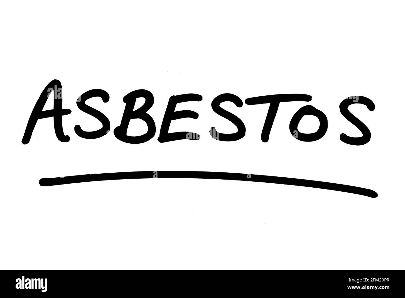 ASBESTOS, handwritten on a white background Stock Photo Alamy