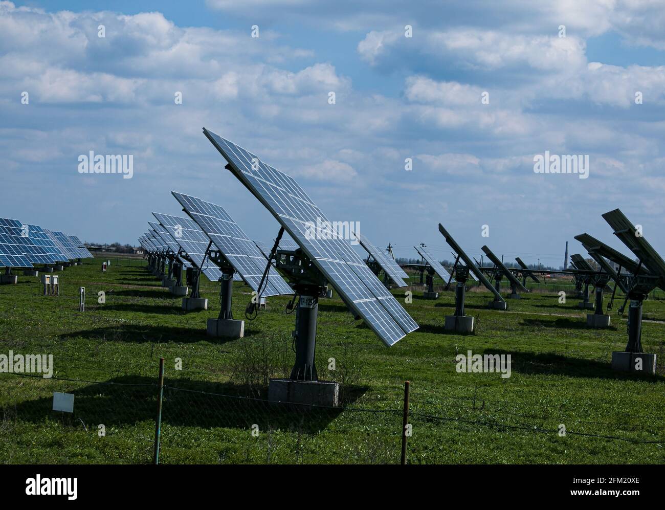 Solar cells, or solar module, or solar panels in a solar power plant
