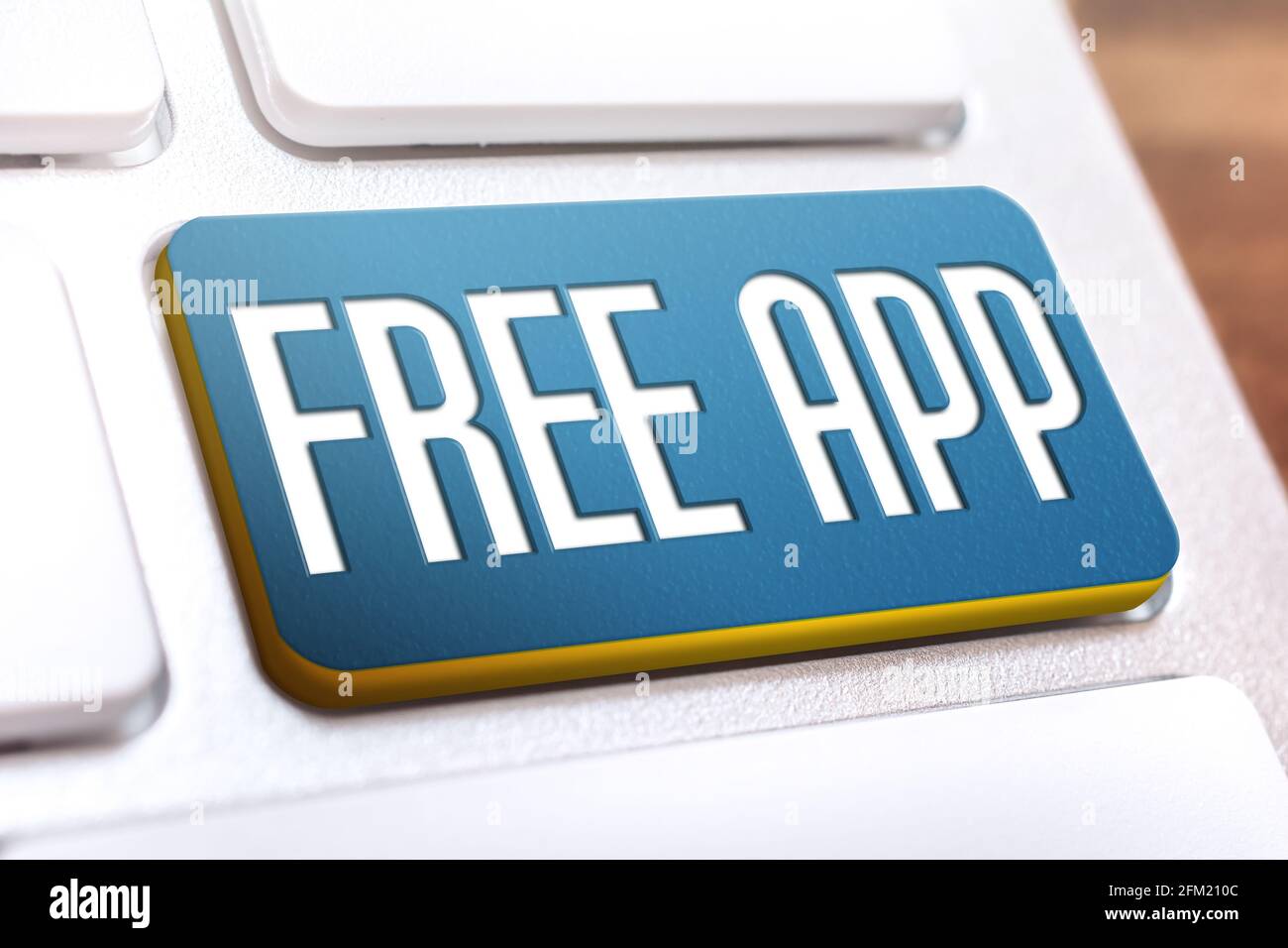 Free App Written On Keyboard Button Stock Photo