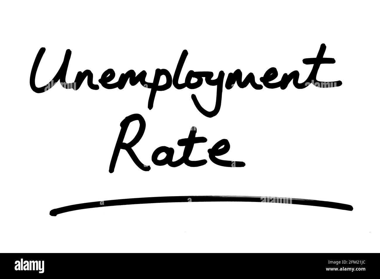 Unemployment Rate, handwritten on a white background Stock Photo Alamy