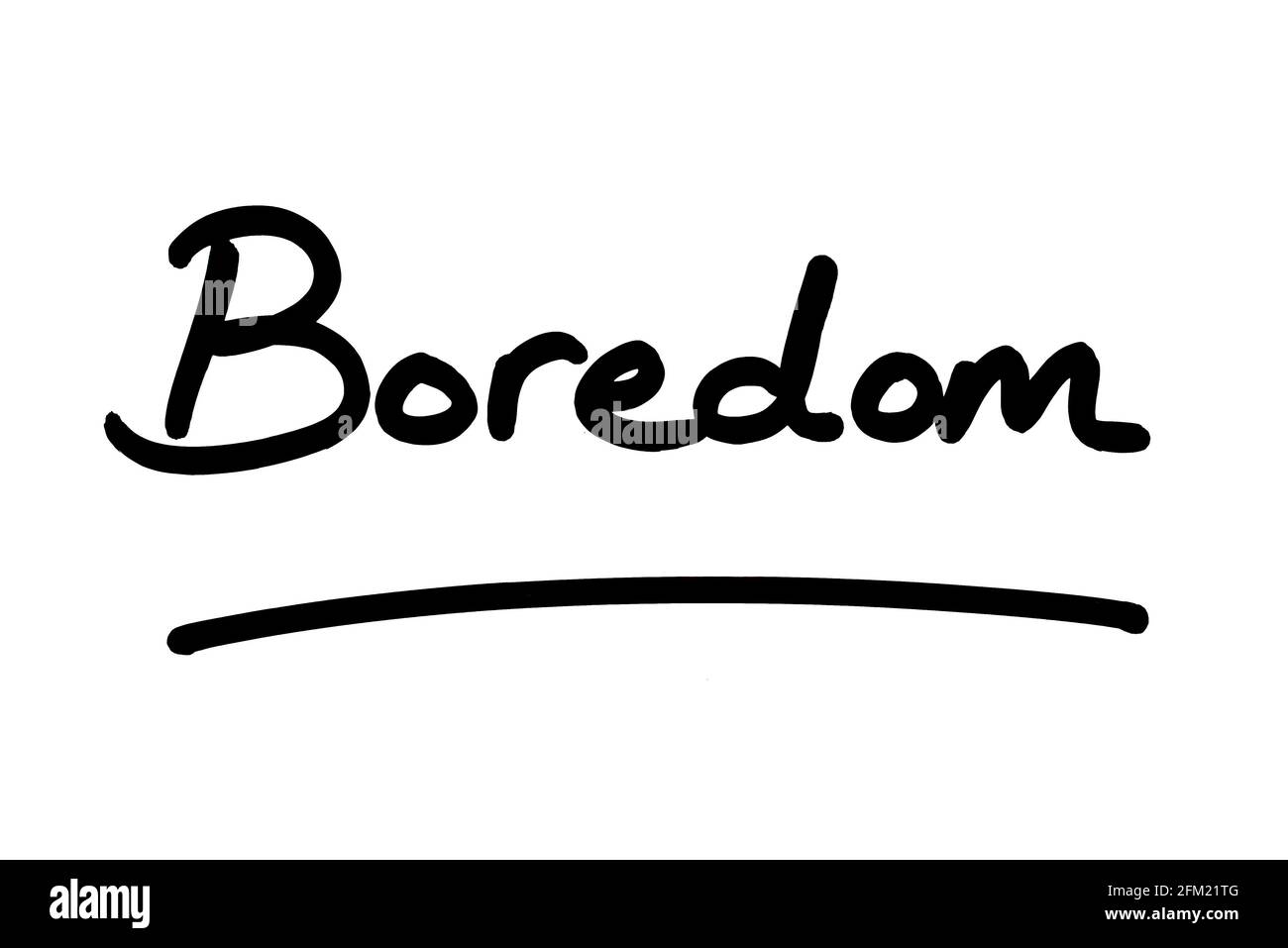 Boredom, handwritten on a white background Stock Photo Alamy