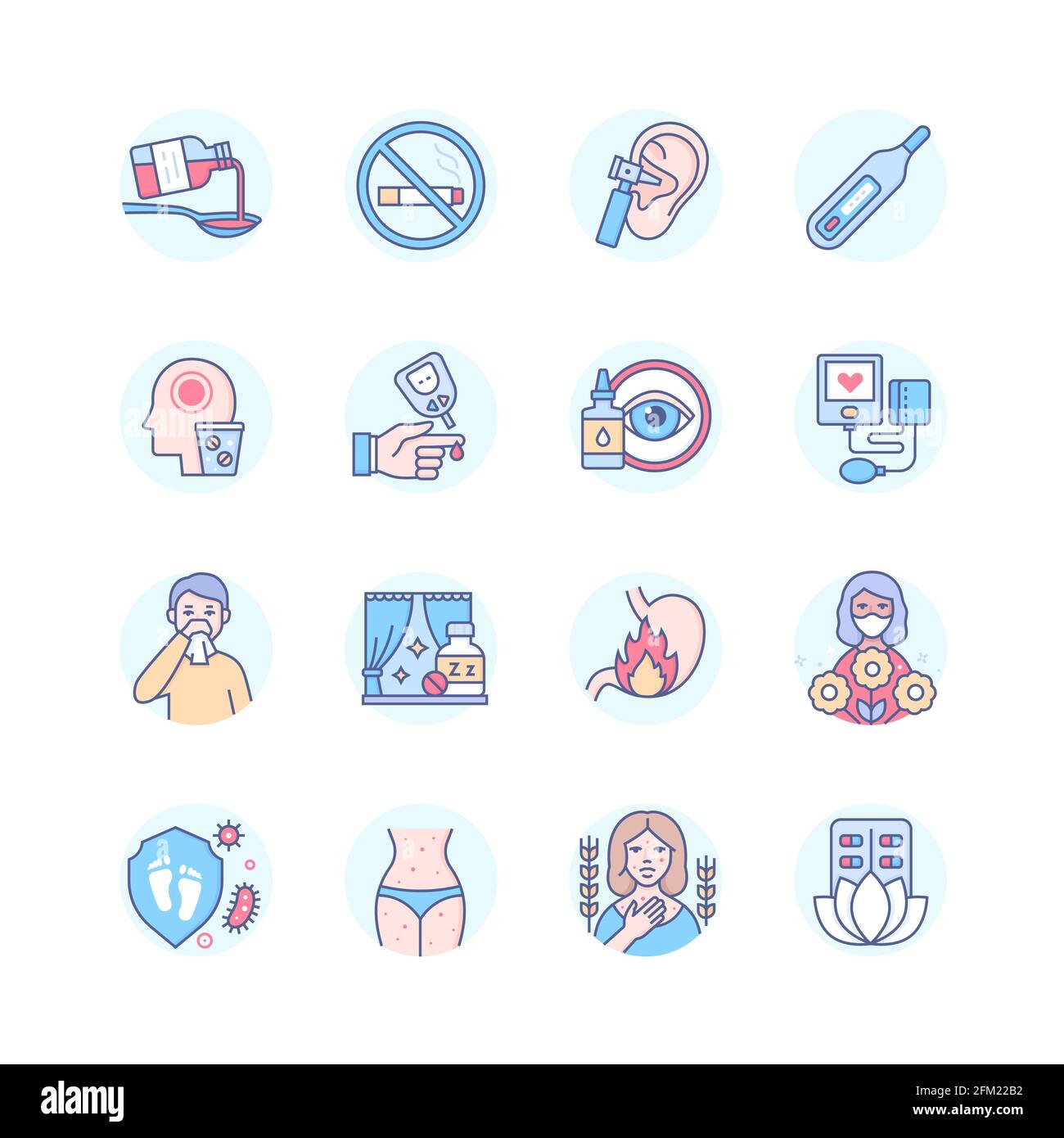 Medication - modern line design style icons set Stock Vector