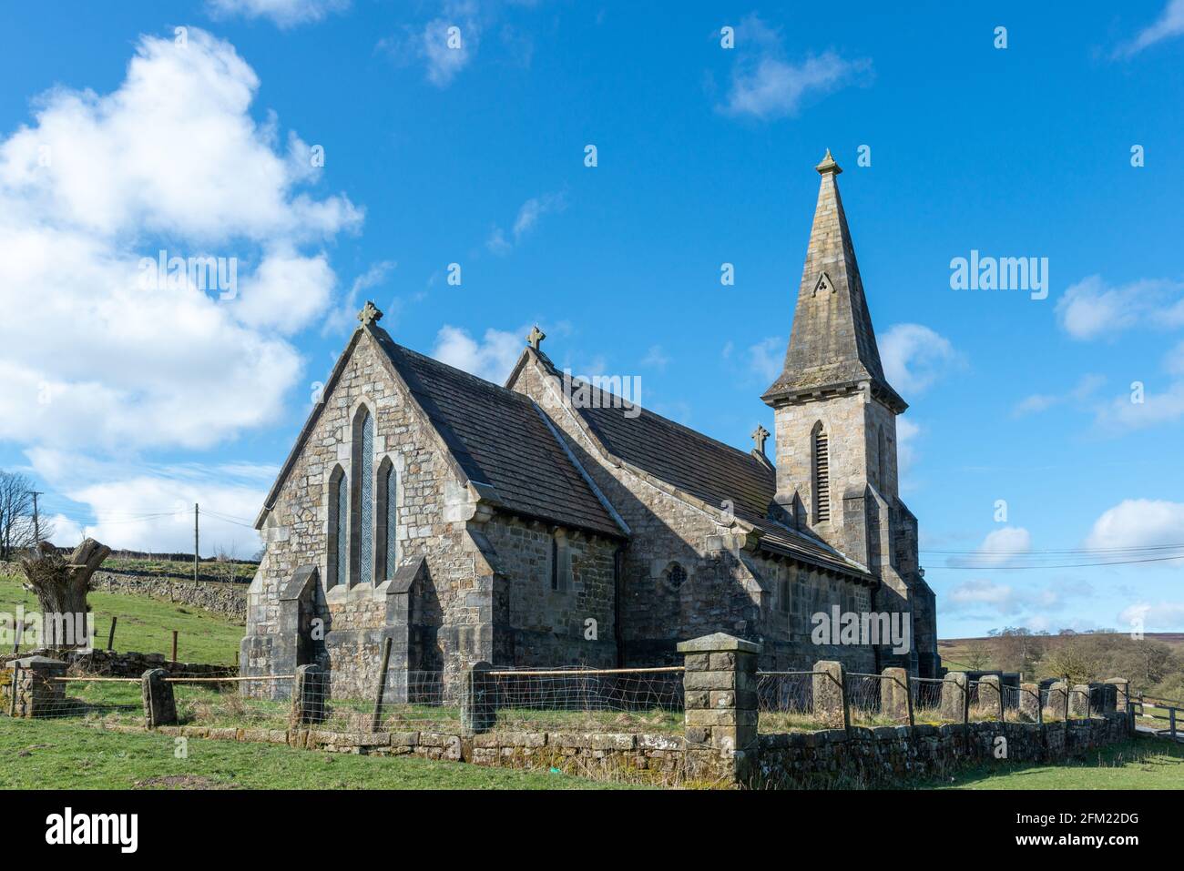 External view of St. Andrew's Church in Blubberhouses, North Yorkshire