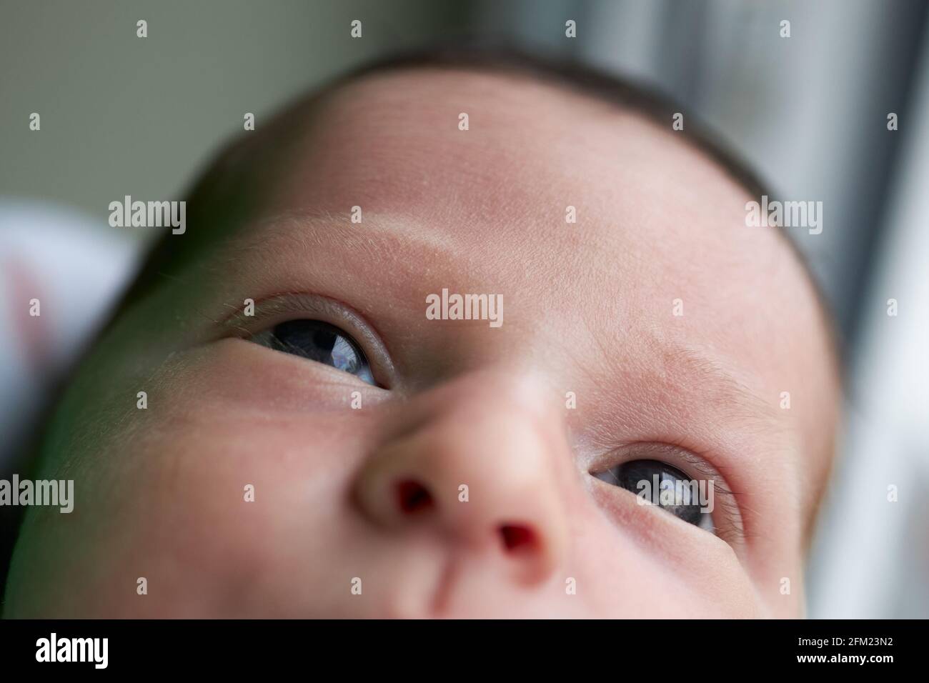 Beautiful eyes pf a newborn baby, hope and life concept Stock Photo
