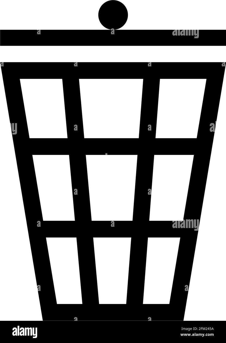 Trash can outline icon on a white background. Garbage removal and