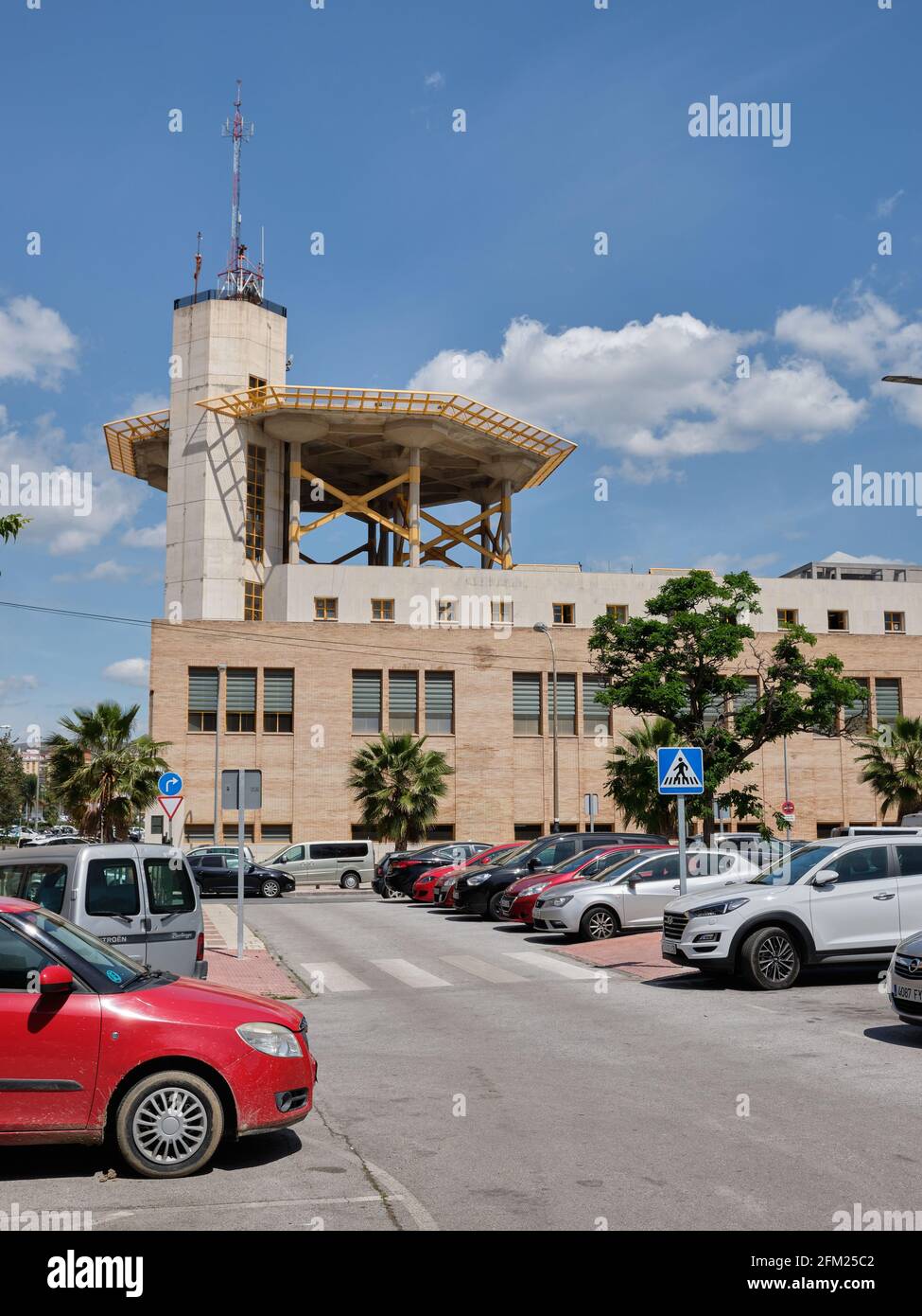 Policia Nacional, police station in Malaga, Andalusia, Spain. Stock Photo