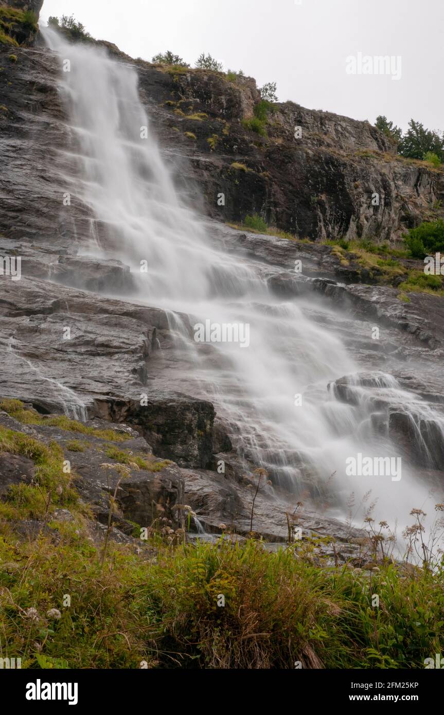 The Fare waterfall, Vaujany, Oisans massif, Isere (38), Auvergne-Rhone-Alpes region, France Stock Photo