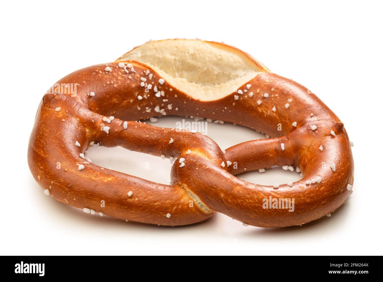 Soft pretzel isolated against white background Stock Photo