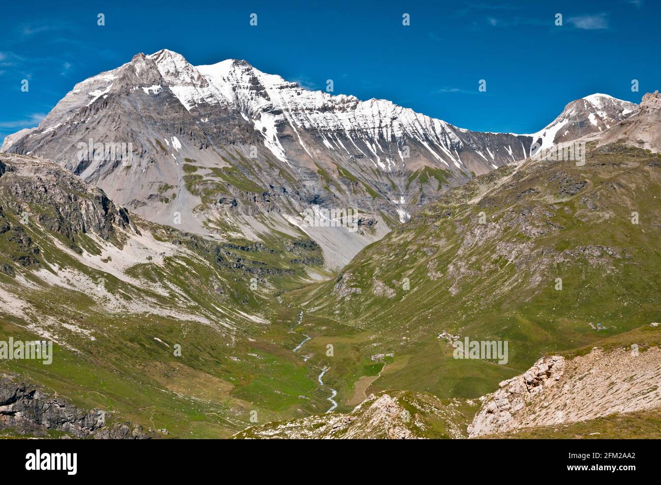 The Grande Casse summit (3855 m) in the Summer, located in the heart of the Vanoise National Park, Savoie (73), Auvergne-Rhone-Alpes region, France Stock Photo