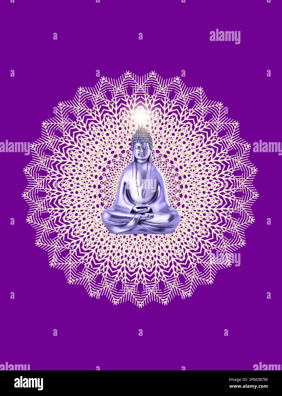 Spiritual background for meditation with buddha statue and mandala Stock  Photo - Alamy