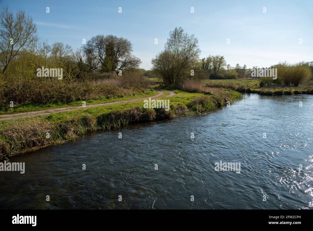 Hampshire, England, UK. 2021. The River Test close to Stockbridge in ...