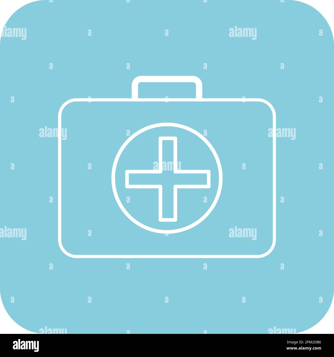 First aid kit isolated ,medicine Bag on blue background flat icon ...
