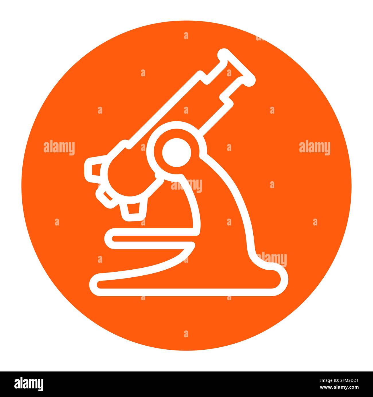 Microscope flat icon on orange circle and white background. Vector  illustration isolated Stock Photo - Alamy
