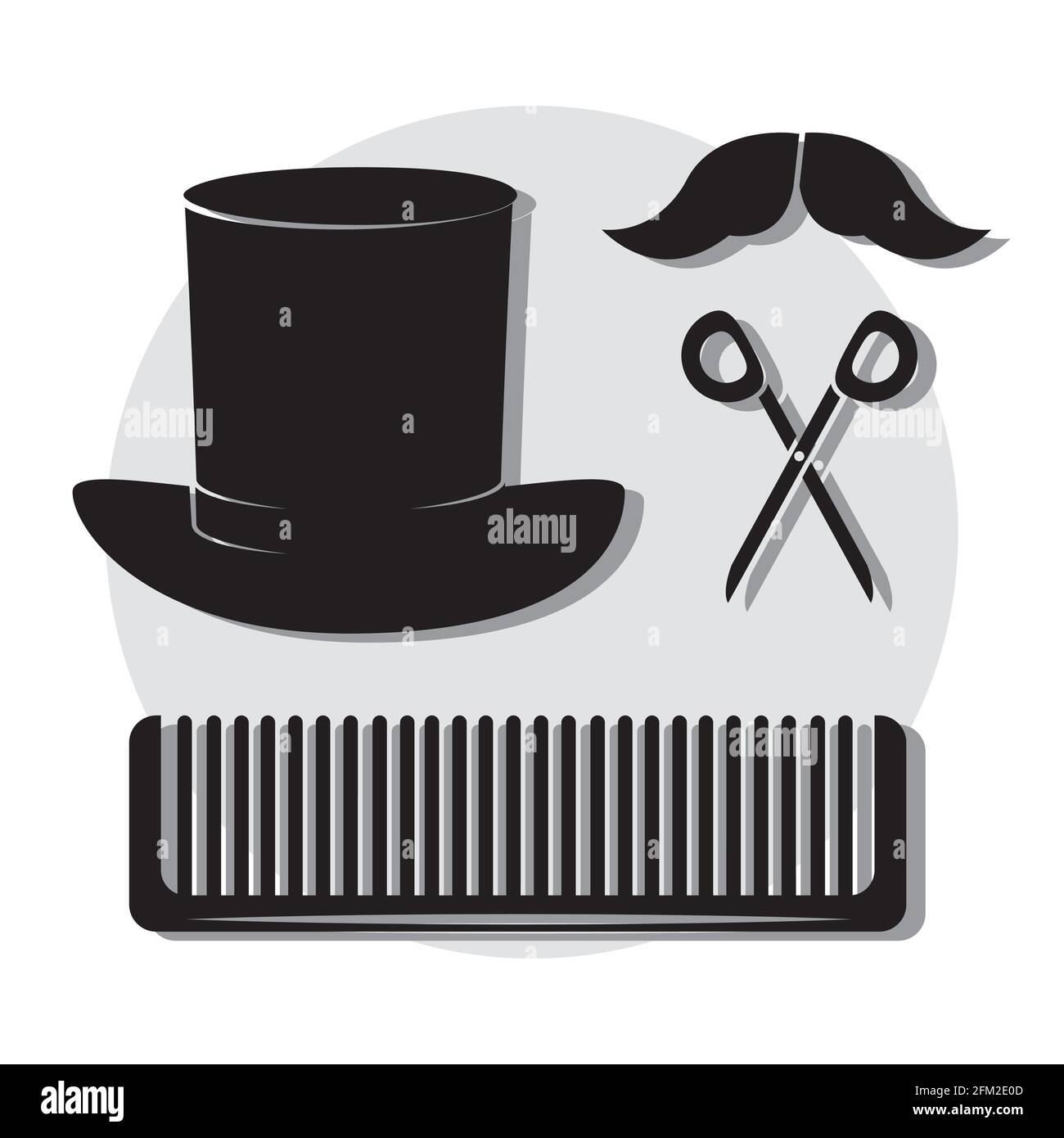 barber shop moustache scissors comb Stock Vector Image & Art Alamy