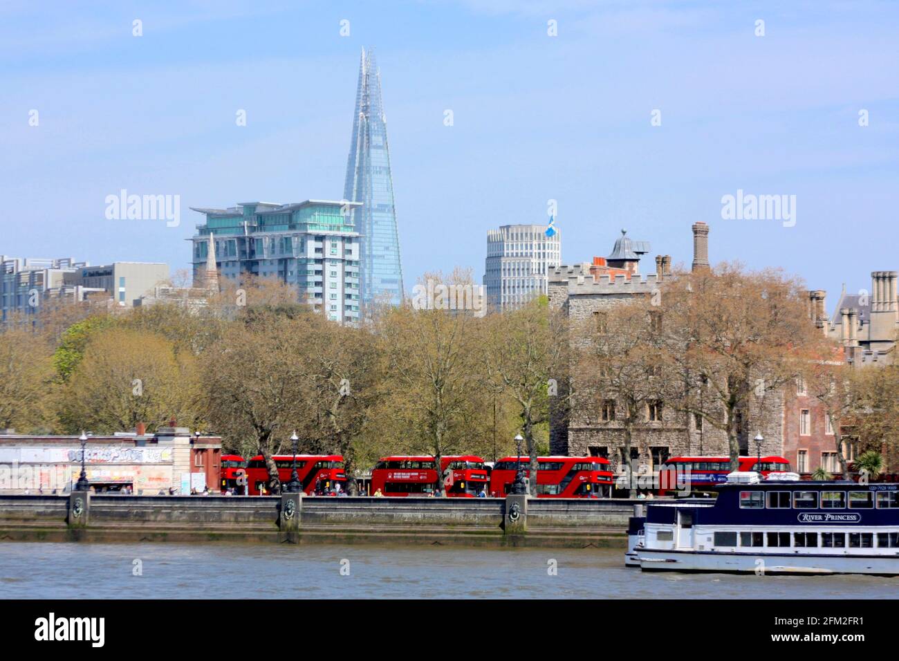 View across the River Thames across to The Shard Stock Photo