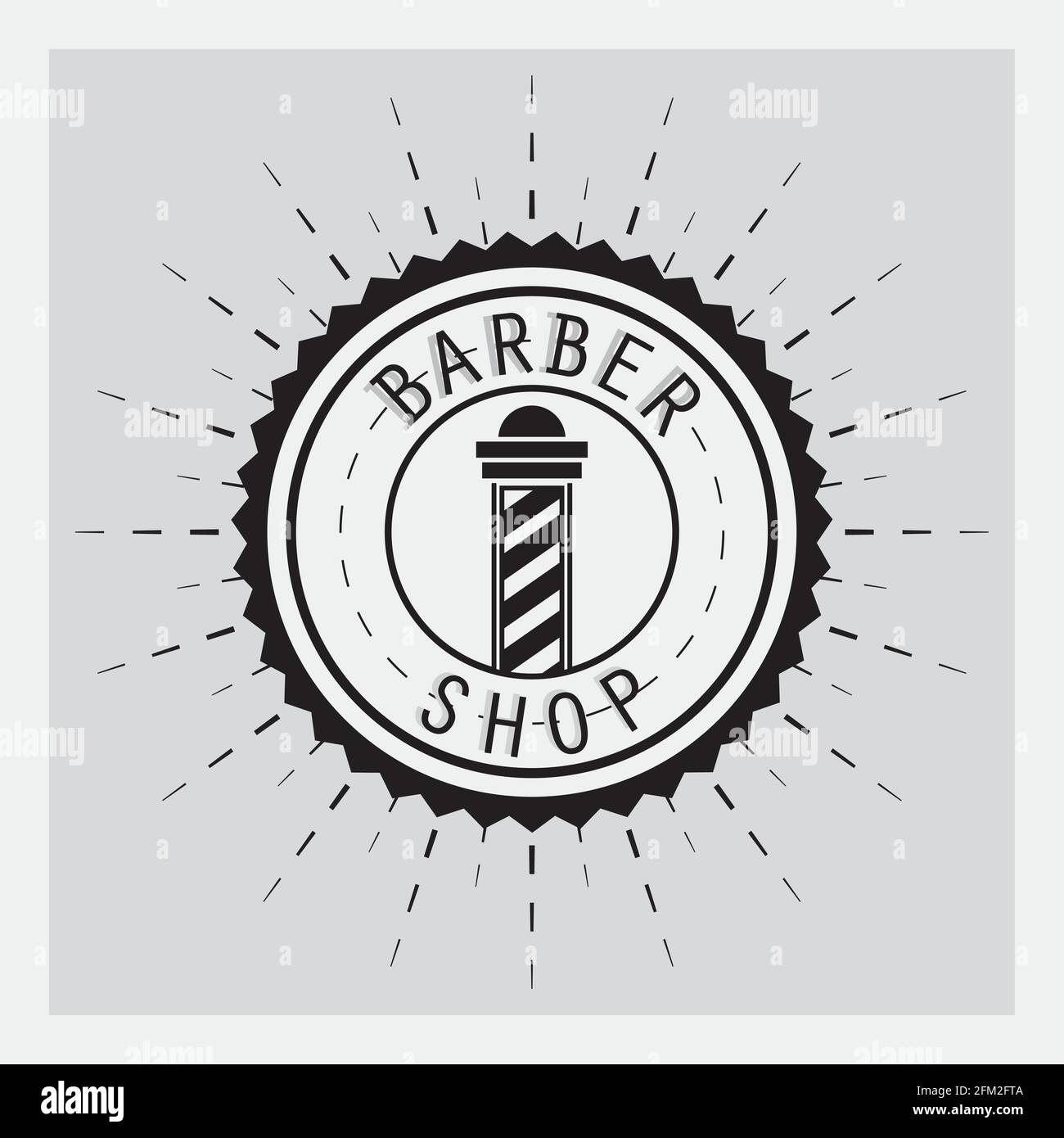 barber shop stamp retro style Stock Vector