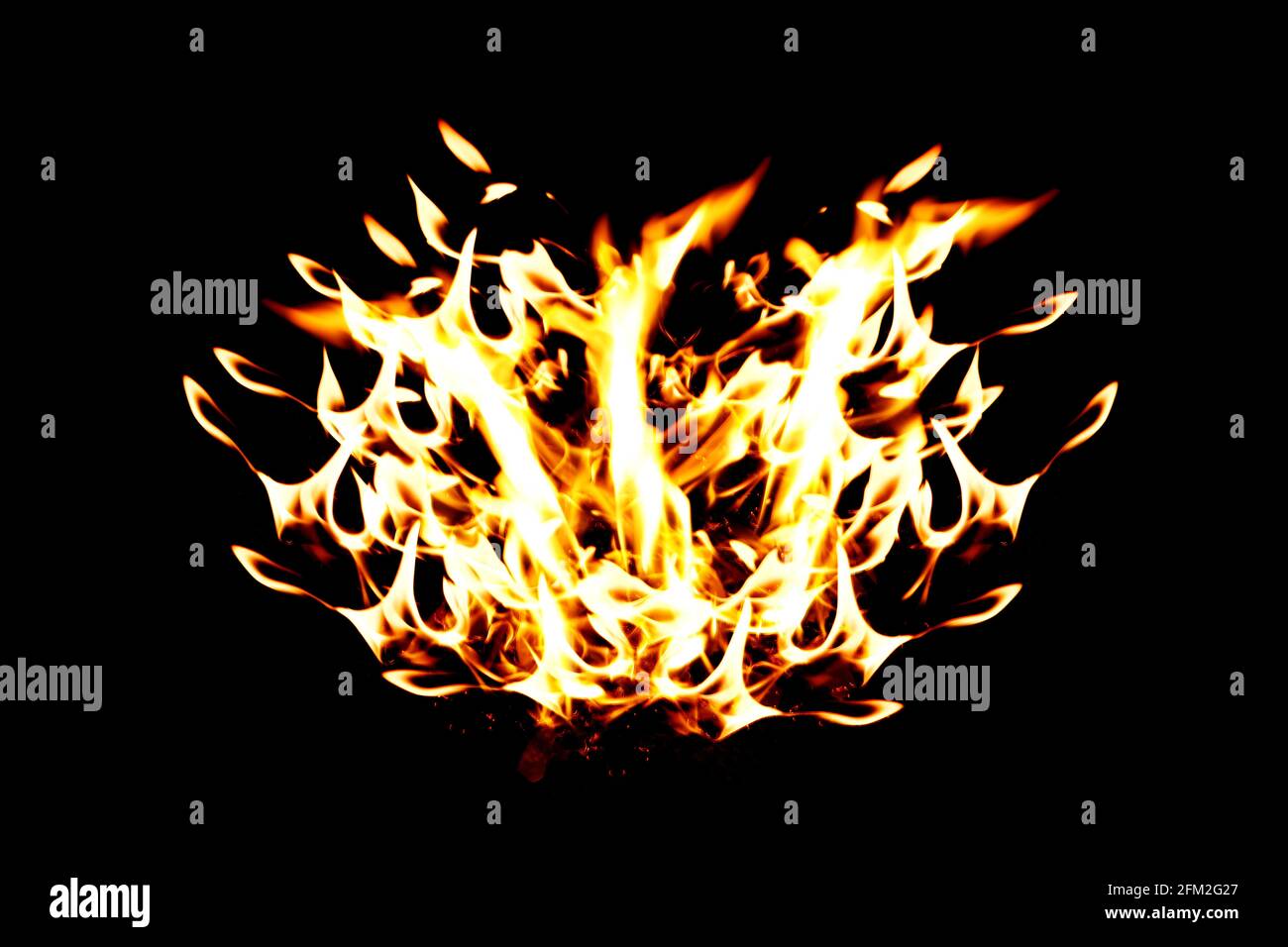 Fire explosion abstract flame on black background Stock Photo - Alamy