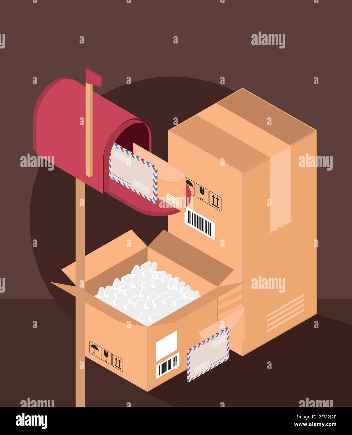 postbox mail carton boxes courier Stock Vector Image & Art Alamy