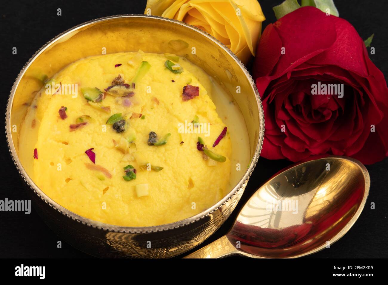 Authentic Rasmalai Also Known As Rossomalai Rasamalei Ras Malai Roshmolai Made Of Curdled Milk Pista Meetha Doodh And Kesar Is Served On Festivals Lik Stock Photo