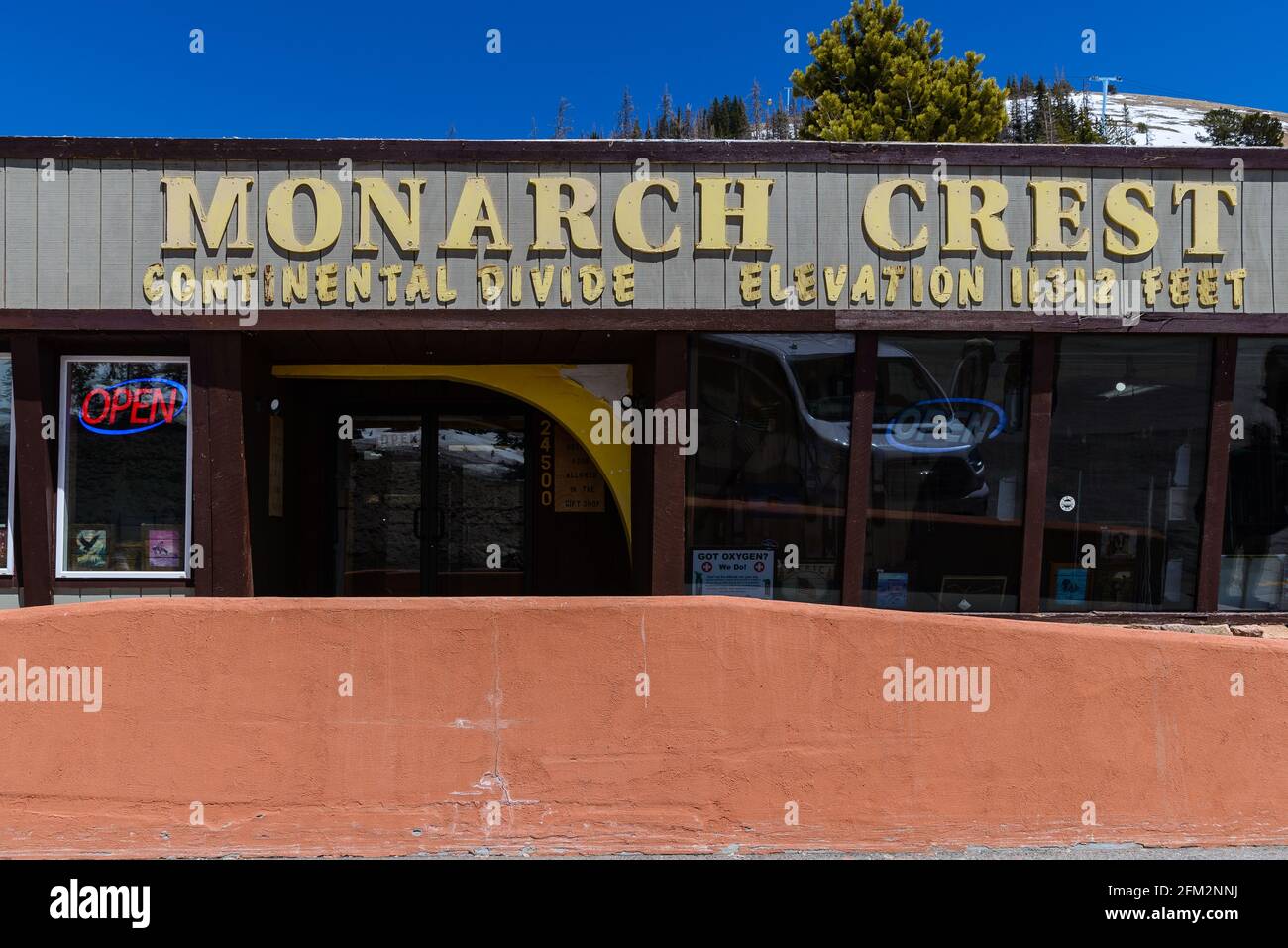 Gift shop at Monarch Crest, the Continental Divide of the Rocky Mountain. Colorado, USA. Stock Photo