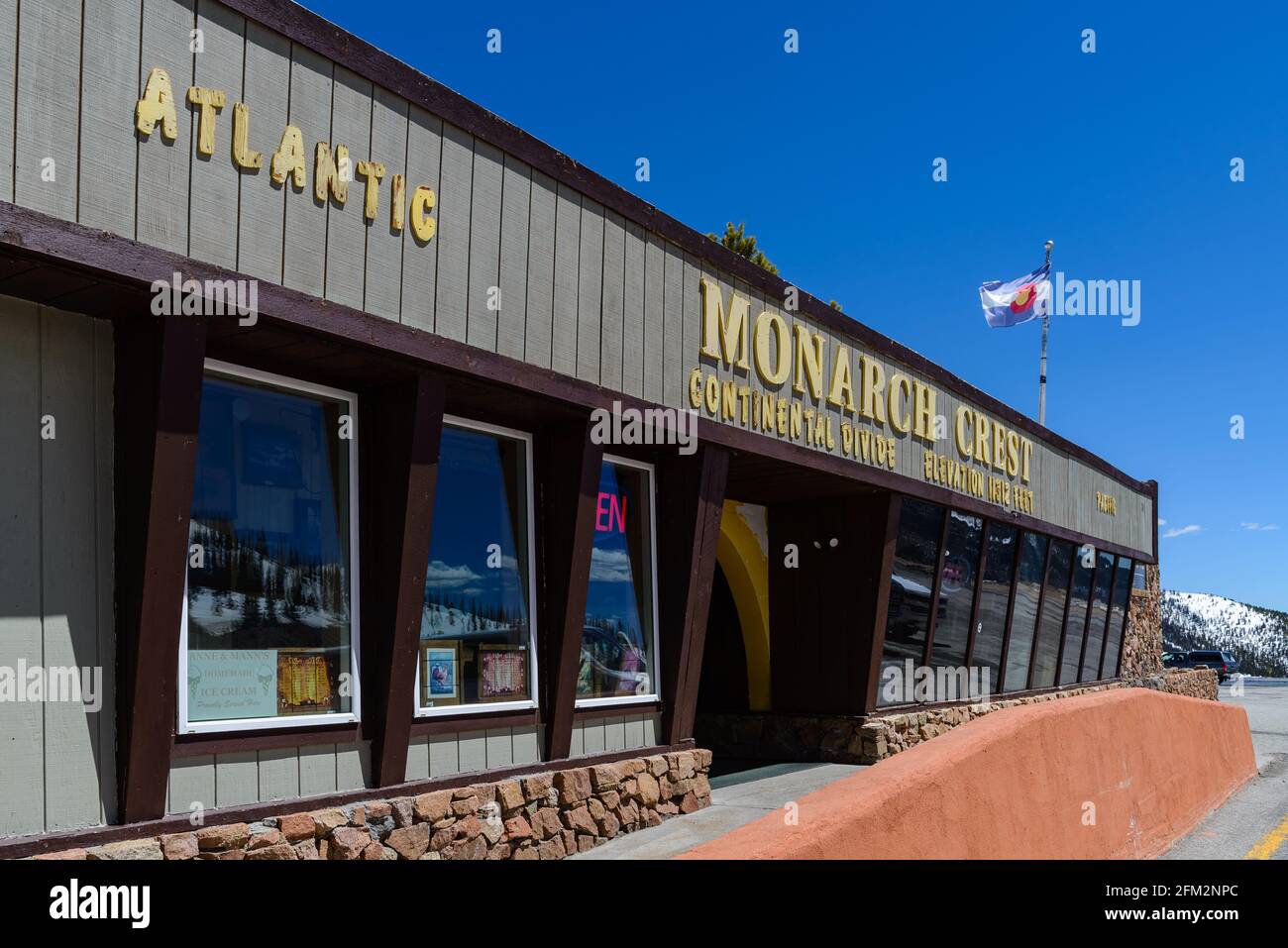 Gift shop at Monarch Crest, the Continental Divide of the Rocky Mountain. Colorado, USA. Stock Photo